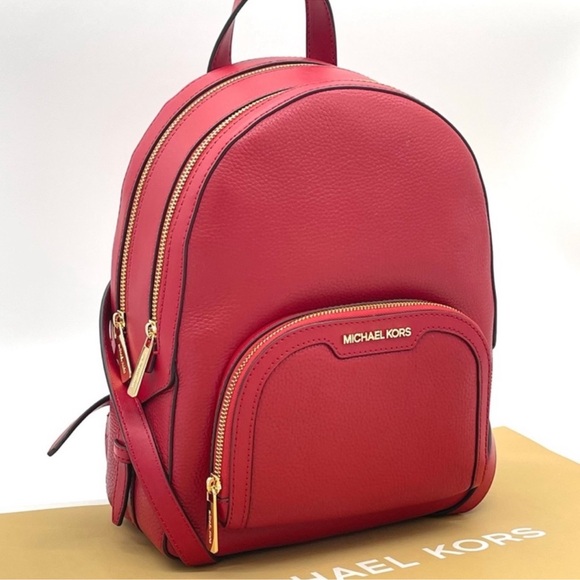 Michael Kors Medium Jaycee Backpack Red - Picture 3 of 12